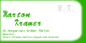 marton kramer business card
